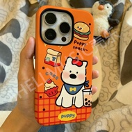 橙底汉堡小狗苹果17promax手机壳iPhone16可爱14Plus二合一15硬壳kanqinwo1.my26.5.29
