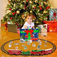 1set Christmas Train Mini Christmas Tree Track To Build A Train Creative Family Christmas Decoration Toys New Year Gifts