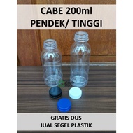 FREE BOX - SET (BOTTLE + CAP) - CHILI BOTTLE - SHORTNECK 200ML 200ML 200ML PLASTIC BOTTLE/