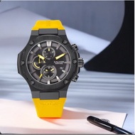 BALMER | 8812G BK-2 Chronograph Sapphire Men's Watch with Black Dial Yellow Silicon Strap Embossed w