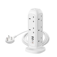 MOMAX ONEPLUG 11-Outlet Power Strip With USB(White)