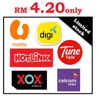 TOP UP MURAH Prepaid / mobile reload RM5 - Digi Hotlink Umobile XOX Tune talk Xpax