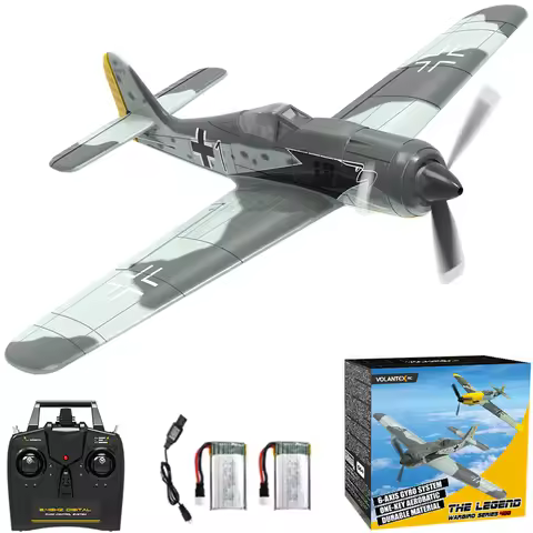 Volantex FW190 RC Plane 2.4G 6-Axis 4CH EPP 400mm Fixed Wingspan RC Fighter One-Key Aerobatic RTF Wa
