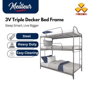 Meilleur 3V Triple Decker Bed Bunk Bed Double Decker Bed katil 3 tingkat Heavy Duty Metal Frame Host