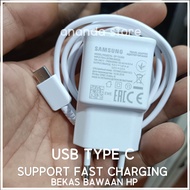 CHARGER SAMSUNG GALAXY COPOTAN HP TYPE C ORIGINAL 100% BEKAS BAWAAN HP A50 A52 A51 A30 A30s A23 A22 A21 A12  ASLI BAWAAN HP SUPPORT FAST CHARGING
