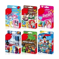 UNO Card Series New Edition Card Game Kids No Mercy Flip Wild Dare Flex Phase 10 Dos Anime Minecraft