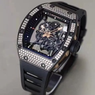1545 Richard RM055 Original Diamond Same Style See-Through Bottom Cool Luminous Non-Mechanical Watch