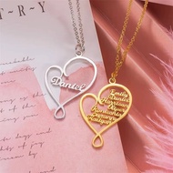 Custom Names Irregular Heart Necklace For Woman Customized Family Names Necklace For Mom Wife Sister