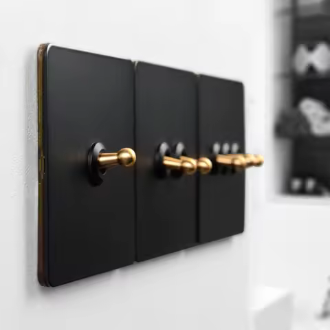 1pcs 86 Type Stainless Steel Panel Wall Toggle Light Switch Brass Rod 1/2/3/4Way Wall Toggle Switch 