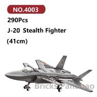 ✨J-20 Stealth Fighter Assembly Model 290 Pcs WANGE Plane Snap-Fit Adult Hobby Models Kit