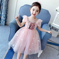 Girls Thin Dress Elsa Princess Dress Frozen Elsa Children Style Fashionable Elsa Dress