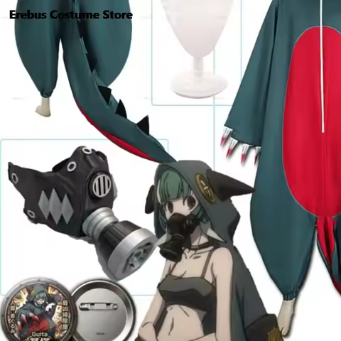 Gachiakuta Mask Guita Hebby Cosplay Full Costumes Sets Dinosaur Onesie Props Jumpsuit Wig Mask Full 