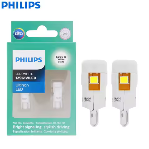 Philips Ultinon LED T10 W5W 194 6000K Bright White Car LED Signals Read Door Plate Lamps Interior Da