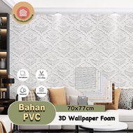 HavenNusantara - 3D Wallfoam Brick Motif Wallpaper 70x77cm/ 70x70cm | Ceiling & Room Stickers | Prem
