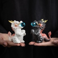 [tenlzsp0bc] Ceramic Chinese Dragon Figurine Tea Pet Miniature Souvenir 8x4x8cm New Year