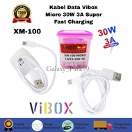 (isi 15pc / Toples ) XM-100 Vibox 30W Kabel Data USB Micro 3A Quick Fast Charging 1M Vooc Flash Char