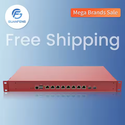 Red Firewall Network Server 8 Gigabit Ethernet port 1G Sfp Linux Pfsense Ikuaios Rack mount 8Lan 1U
