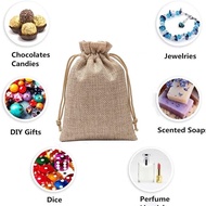 10pcs pack Drawstring burlap bag linen handmade jewelry gift burlap bag storage bag