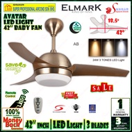Elmark Ceiling Fan Avatar 42 inch Baby Fan with LED Light (3 blades) Remote Control Ceiling Fan AB