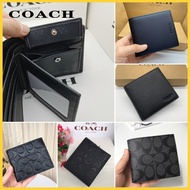 coach Men's classic short wallet can hold coins folding wallet fashion coin purse 75005 75006 75003 