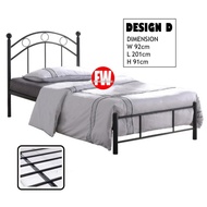 Single Metal Bed Frame / Black Silver White Colour Bedframe (Assembly Included)