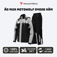Motowolf Raincoat Set Motowolf MDL 0402B Gray Integrated Shoe Cover, Led Light, 2 Hats