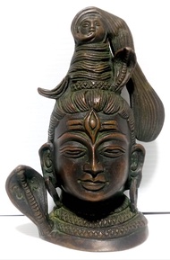 Bronze Statue Of Lord Shiva(Mahadev) Head 14cm