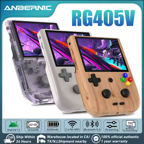 ANBERNIC RG405V Retro Handheld Game Console Android 12 Built-in 128G 3172 Games 4 inch IPS Touch Scr