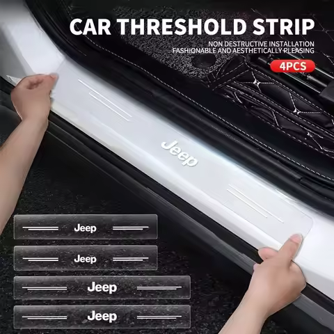 Car Door Sill Protector Stickers Transparent Decor Decal Threshold Strip For JEEP Renegade Patriot W