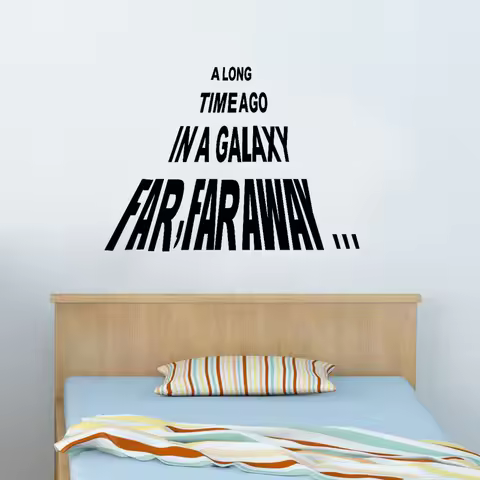 Star Wars Wall Decal A LONG TIME AGO IN A GALAXY FAR FAR AWAY Quote Vinyl Wall Stickers Home Decor C