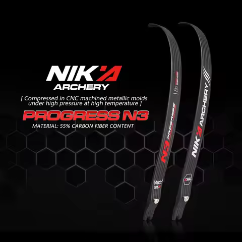 1 Pair 68/70" New Logo NIKA ARCHERY N3 Recurve Bow ILF Limbs Progress Series 20-50 Lbs N3 Carbon Fib