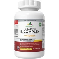 Bioactive B Complex with Vitamin C – Methylated B12, Folate (5-MTHF), B6 P5P, PABA, Choline, Inosito