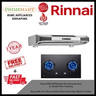 Rinnai RH-90ER Slimline Hood + Rinnai RB-72G 2 Burner Built-in Hob *BUNDLE DEAL - FREE DELIVERY