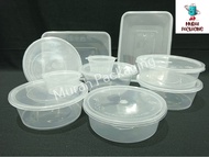 CHEF Round Disposable Plastic Food Container (50pcs±) / Bekas Makanan Bulat R8/R10/R12/R16