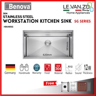 LEVANZO Kitchen Sink Stainless Steel Workstation Series #8648SG