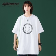 Hong Kong Style Casual Printed Men's T-Shirt - Loose Fit for Warm Weather
