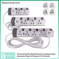 Universal Socket Multi Extension Trailing Socket Extension Plug 3Gang 4Gang 5Gang 2/3/5/10meter