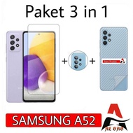 Tempered Glass SAMSUNG A52 Screen Protector Clear Bonus Garskin and Camera Protector Screen Guard