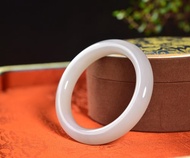 天然和田玉藕粉手鐲  圈口56.3mm 玉質細膩溫潤