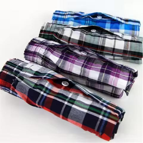 4PCS Cotton Soft Comfortable Men's Boxer Shorts Seamless Breathable Men's Aro Pants Home Leisure Men