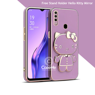 Soft Case Oppo A31 / A8 Casing Silikon Dudukan Lipat Mirror Luxury Plating