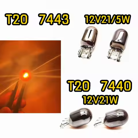 2X T20 Turn Signal Bulb 7440 Invisible Silver Chrome 7443 12v 21w Rear Tail Lamp W21w WY21W Amber Au
