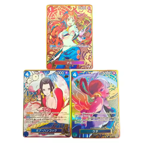 Diy One Piece Card Game Boa hancock St17-004 Nami St01-007 Uta St16-001 SR Collection Japanese Tcg A