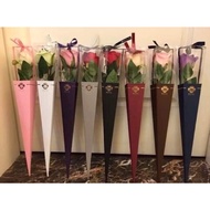 Decal wax flower with branches + leaves