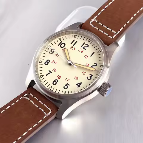 Miyota PT5000 Tandorio 39mm 20ATM Dive Field Watch Beige Dial NH35 Movement Mechanical Watch For Men