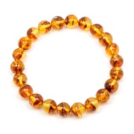 【正佳珠寶】花珀 頂級金透花珀 8.3-8.7mm 金花珀手珠