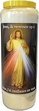 Christ Prayer Candle in Glass Novena 18 x 7 cm 100% Vegetable Burning Time 9 Days - 216 Hours