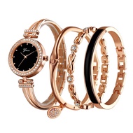 Ladies Watch and Bracelet Set Rose Gold Women Bracelet Watches Bangle Watches for Women Classic Jewe