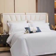 Four-Piece Tribute Satin Hotel Embroidered Quilt Cover Same Style White Pure Cotton X Cloth Grass Al