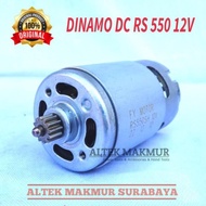 MOTOR DINAMO RS-550 DC 12V MOTOR DC RS550 GEAR BOR BATERAI MIKRO SUKU